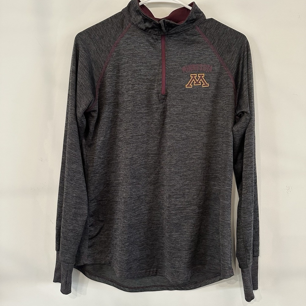 Colosseum UMN University of Minnesota Grey Quarter Zip Large Gophers